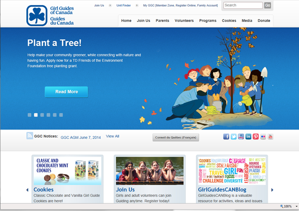 Girl Guides of Canada's national website