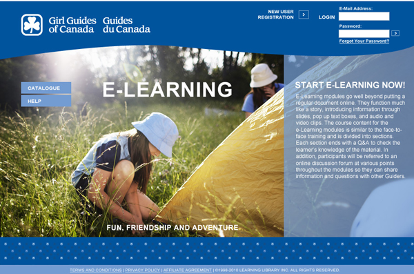 Girl Guides of Canada's e-learning website