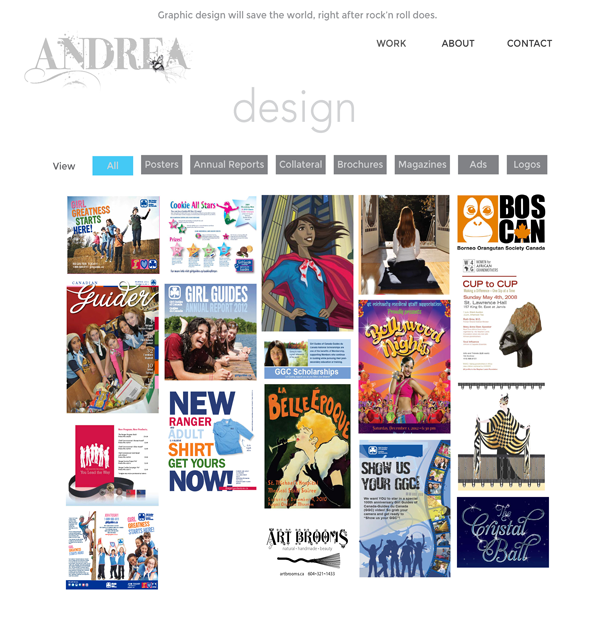 Earlier version of Andrea's Graphics website